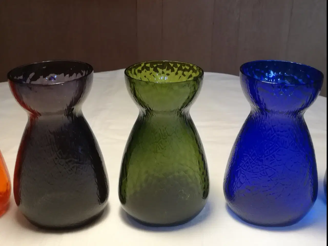 Billede 3 - Ovale hamret hyacintglas fra Kastrup/Fyens Glasvær