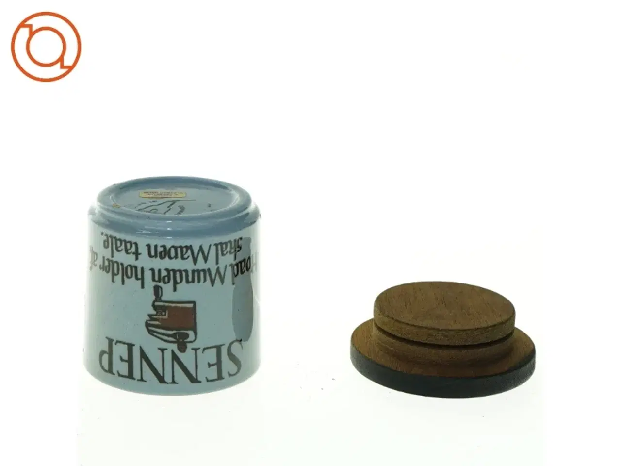 Billede 5 - sennepskrukke med trælåg (str. 7 x 8 cm)