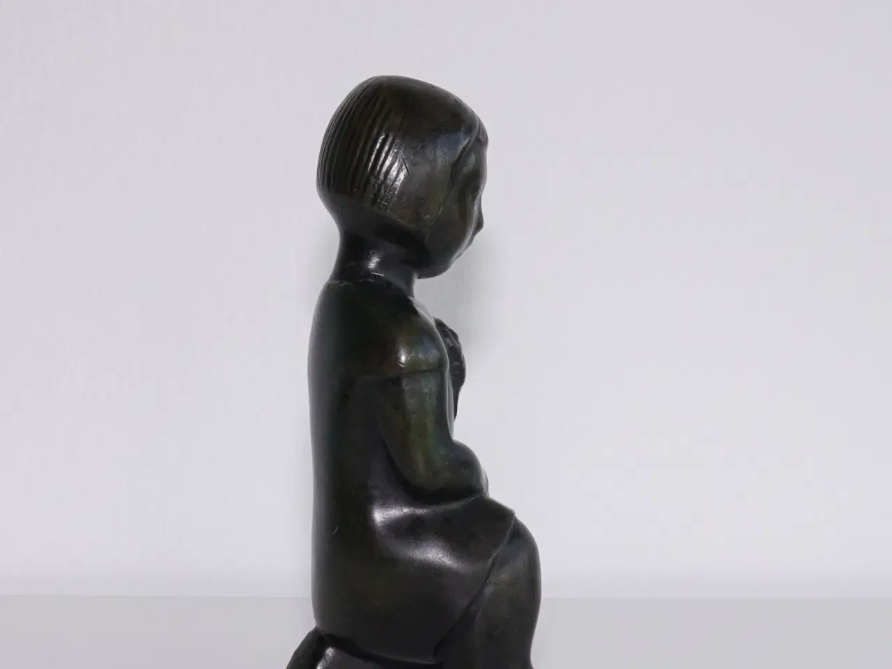 Billede 4 - Ældre figur i massiv patineret bronze fra ca. 1930