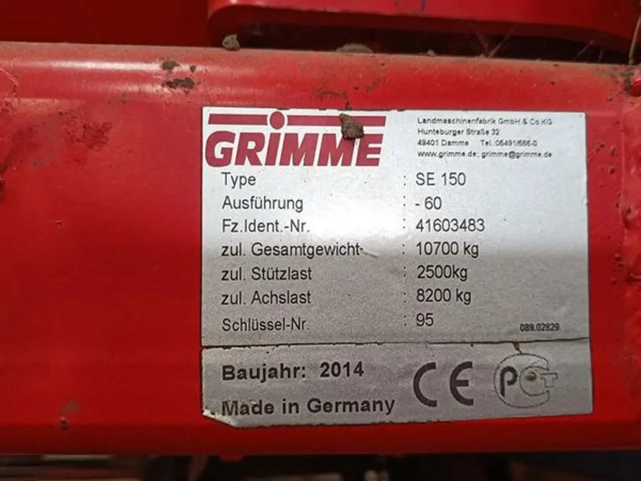 Billede 18 - Grimme SE 150-60 Grimme SE 150-60, med hjultræk og med 1700 mm indføring.