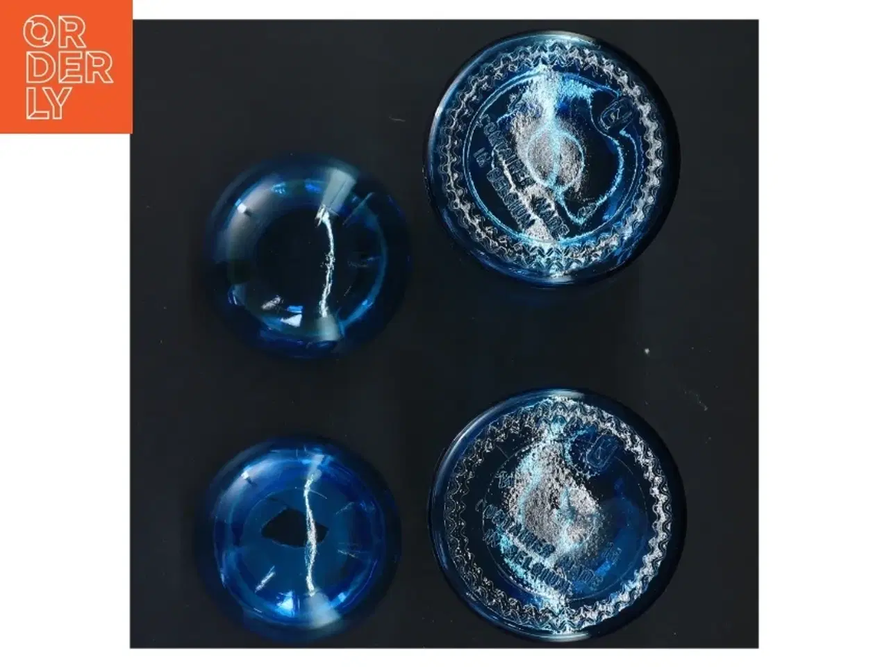 Billede 5 - Blå glaskrukker med låg (str. 17,5 cm)