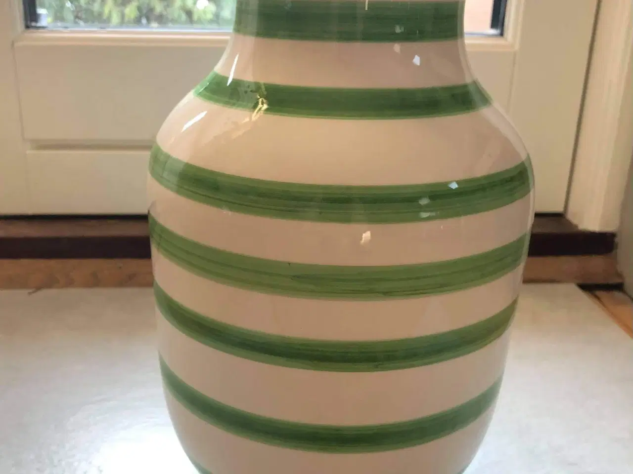 Billede 1 - Kähler Vase 30 cm grøn stribet
