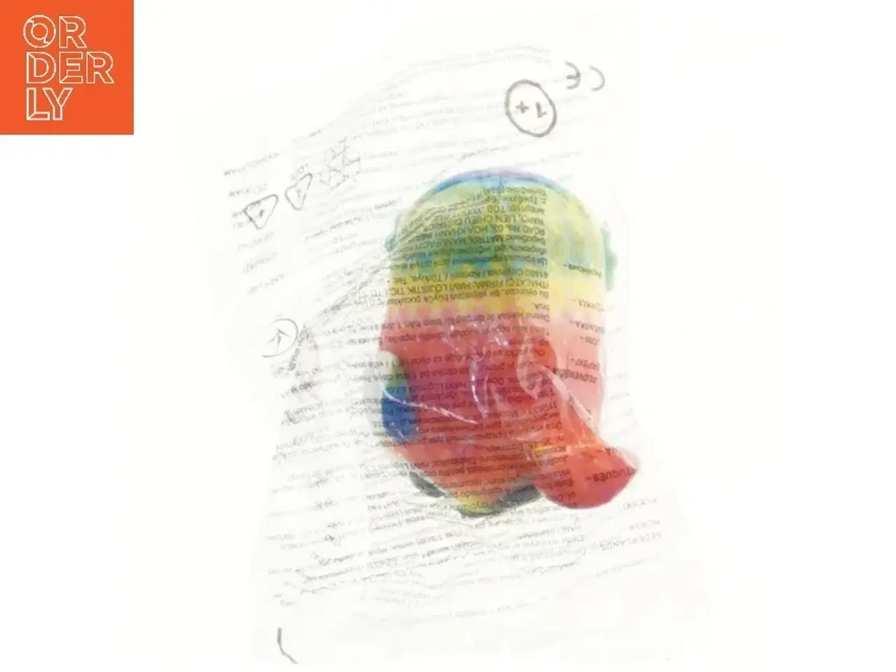 Billede 1 - Farverig bamse i indpakning fra Ty (str. 10 cm)