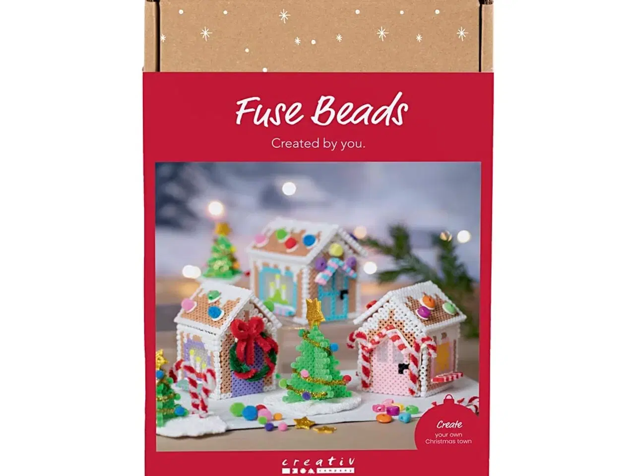 Billede 1 - DIY Kit Rørperler, Julehuse, ass. farver, 1 pk.