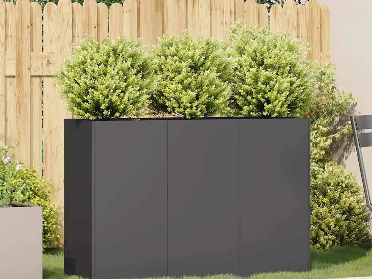 Billede 3 - Plantekasse 120x40x80 cm koldvalset stål sort