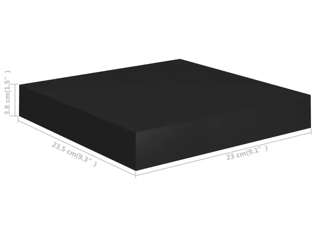 Billede 8 - Væghylder 4 stk. 23x23,5x3,8 cm MDF sort