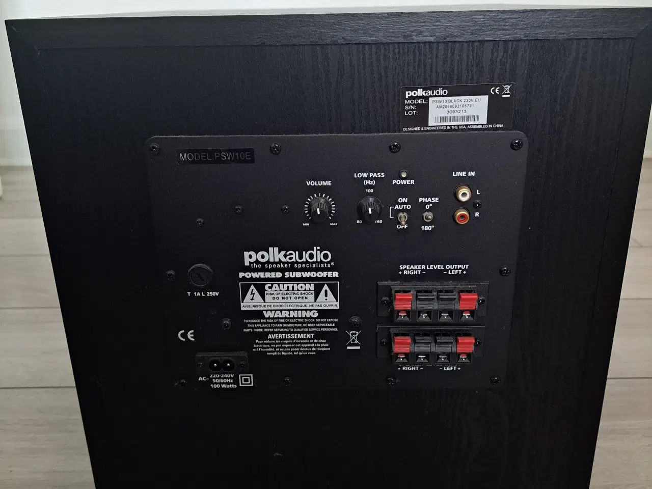 Billede 2 - Subwoofer Polk Audio PSW 10e, næsten som ny