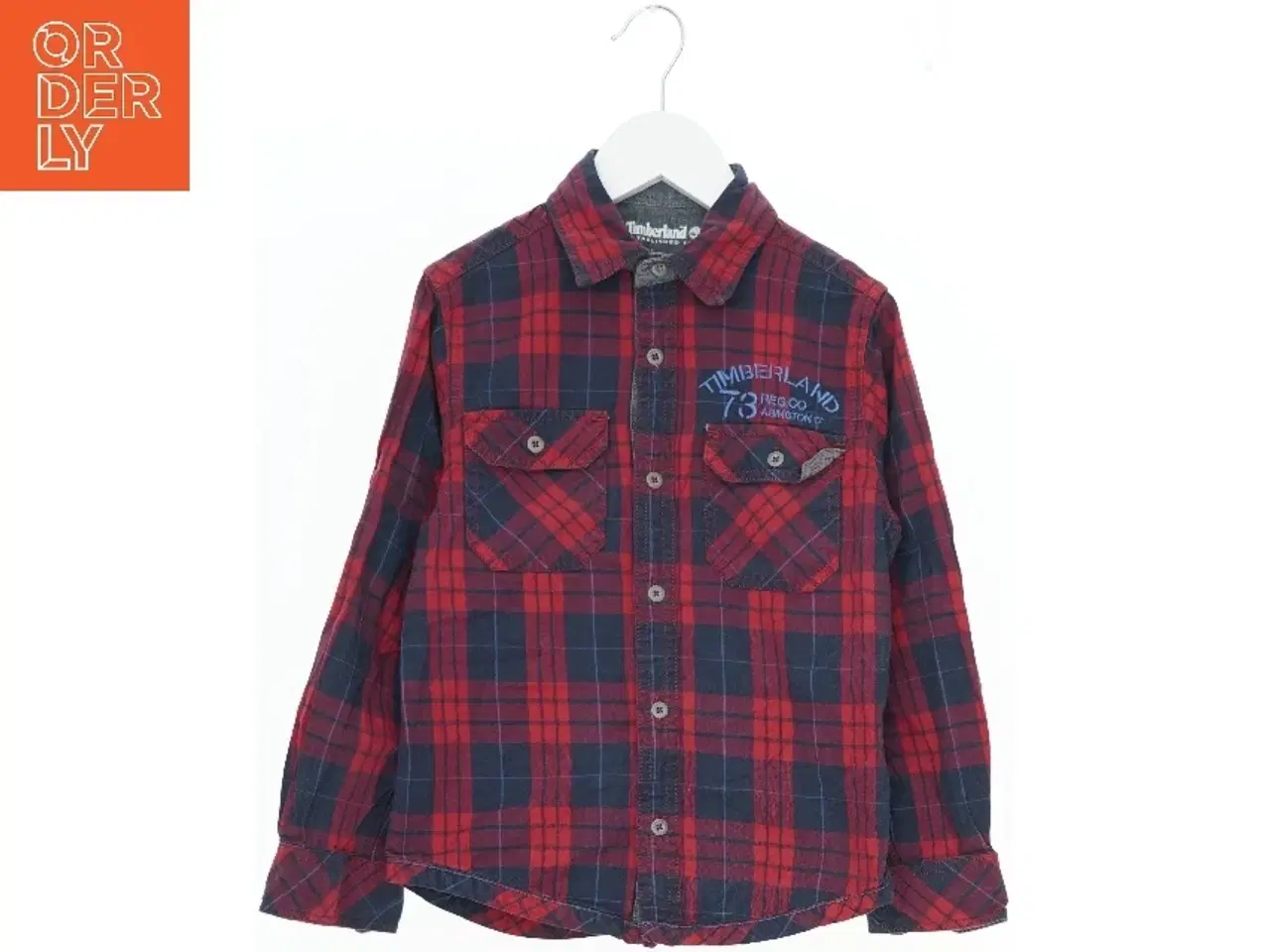 Billede 1 - Skjorte med rød og blå tern fra Timberland (str. 128)