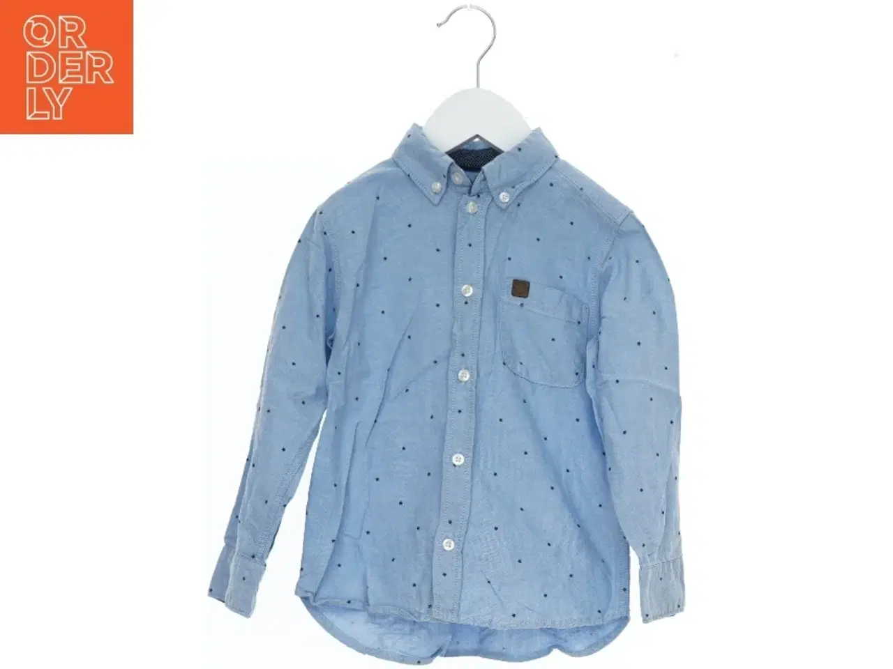 Billede 1 - Lyseblå skjorte med prikker fra Logg (str. 110)