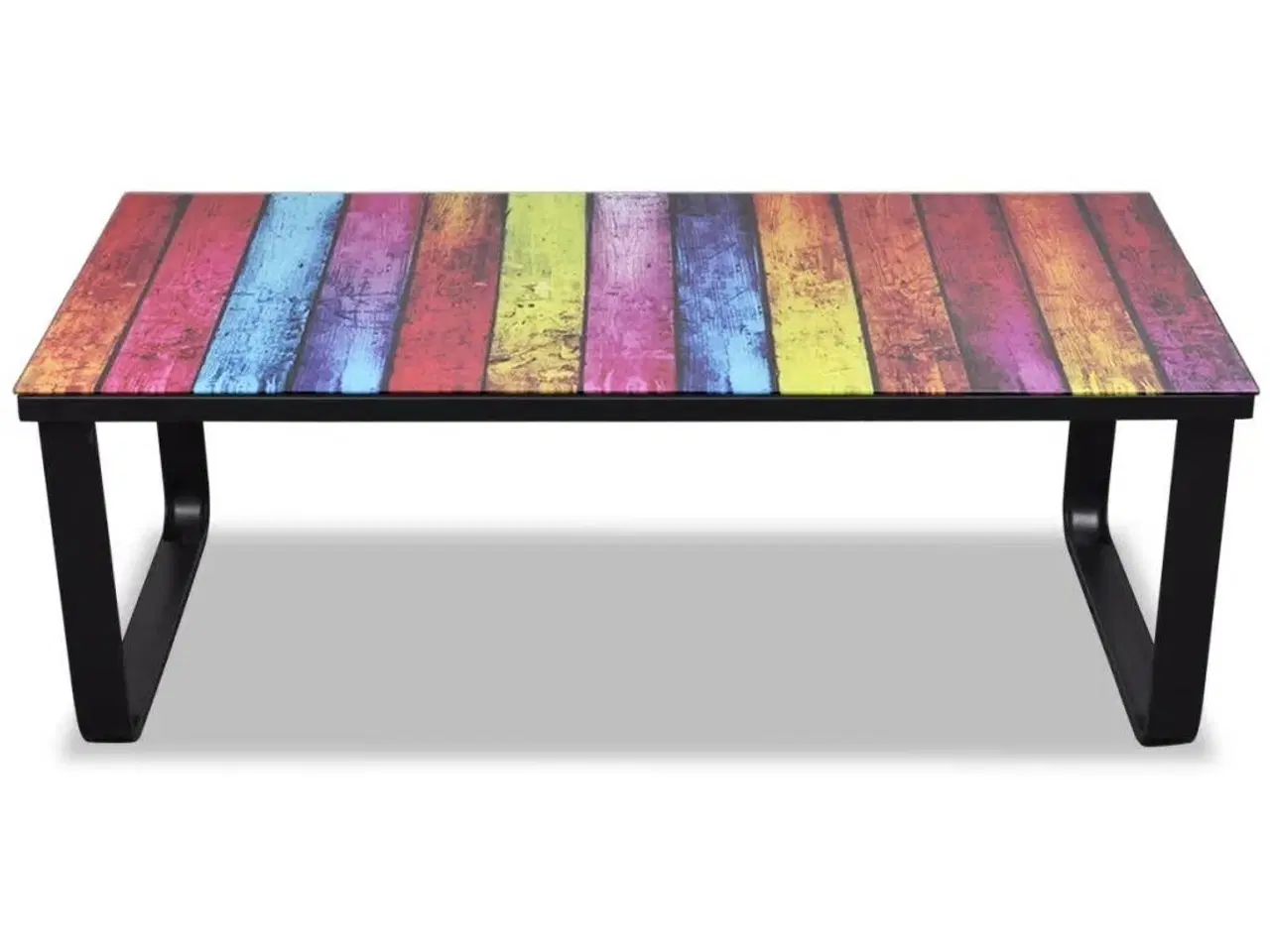 Billede 3 - Sofabord med regnbueprint glasbordplade
