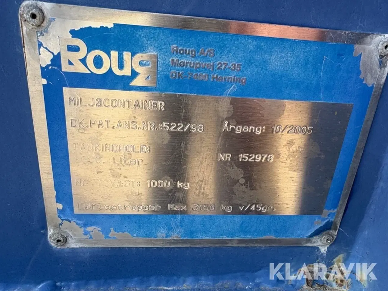 Billede 5 - Container tank med pumpe Roug 2000L