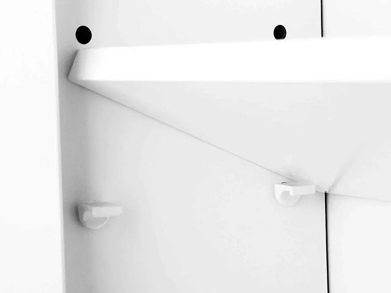 Billede 6 - Vægskab badeværelsesskab med justerbar hylde, dobbelt lameldør og åben hylde, 60 × 20 × 70 cm, hvid