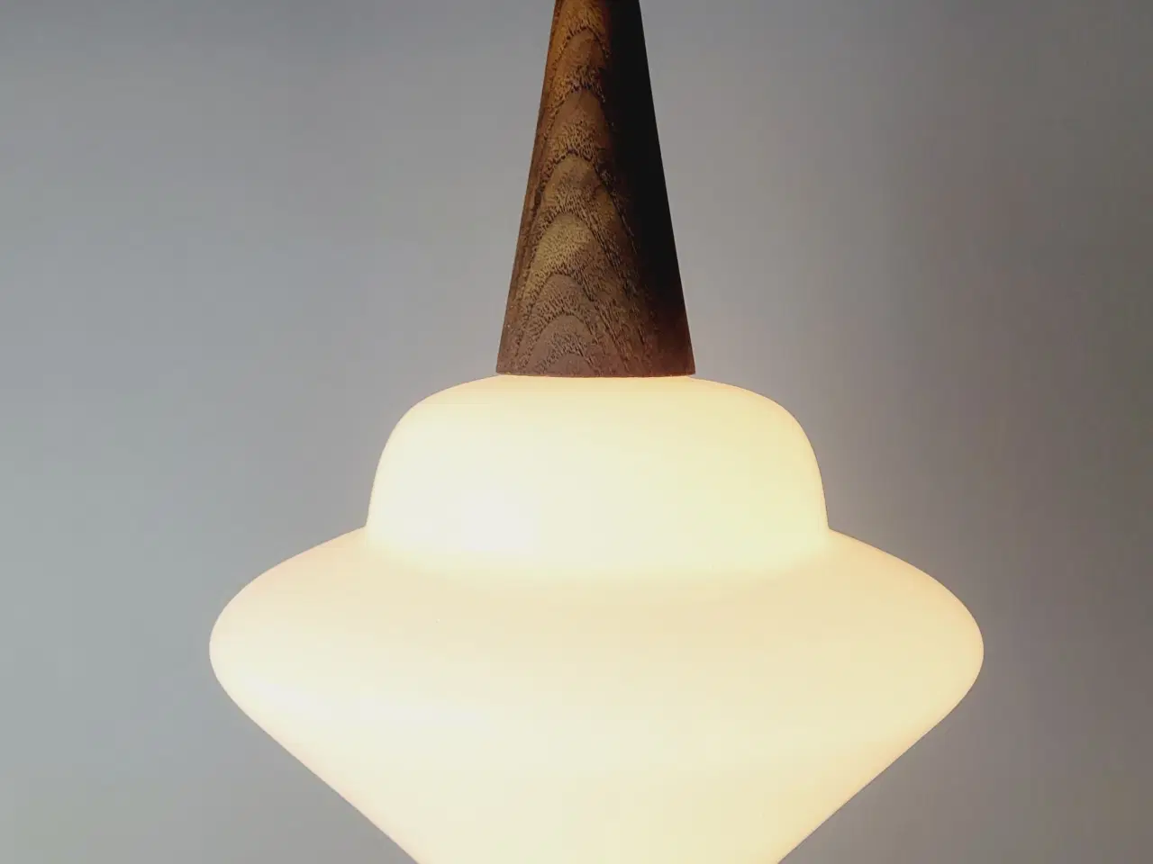 Billede 5 - ⭐️· 💡 Flot Vintage Pendel i Opalglas og Teaktræ 