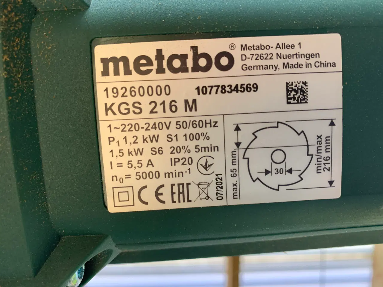 Billede 2 - Metabo kapsav inkl. Metabo understel