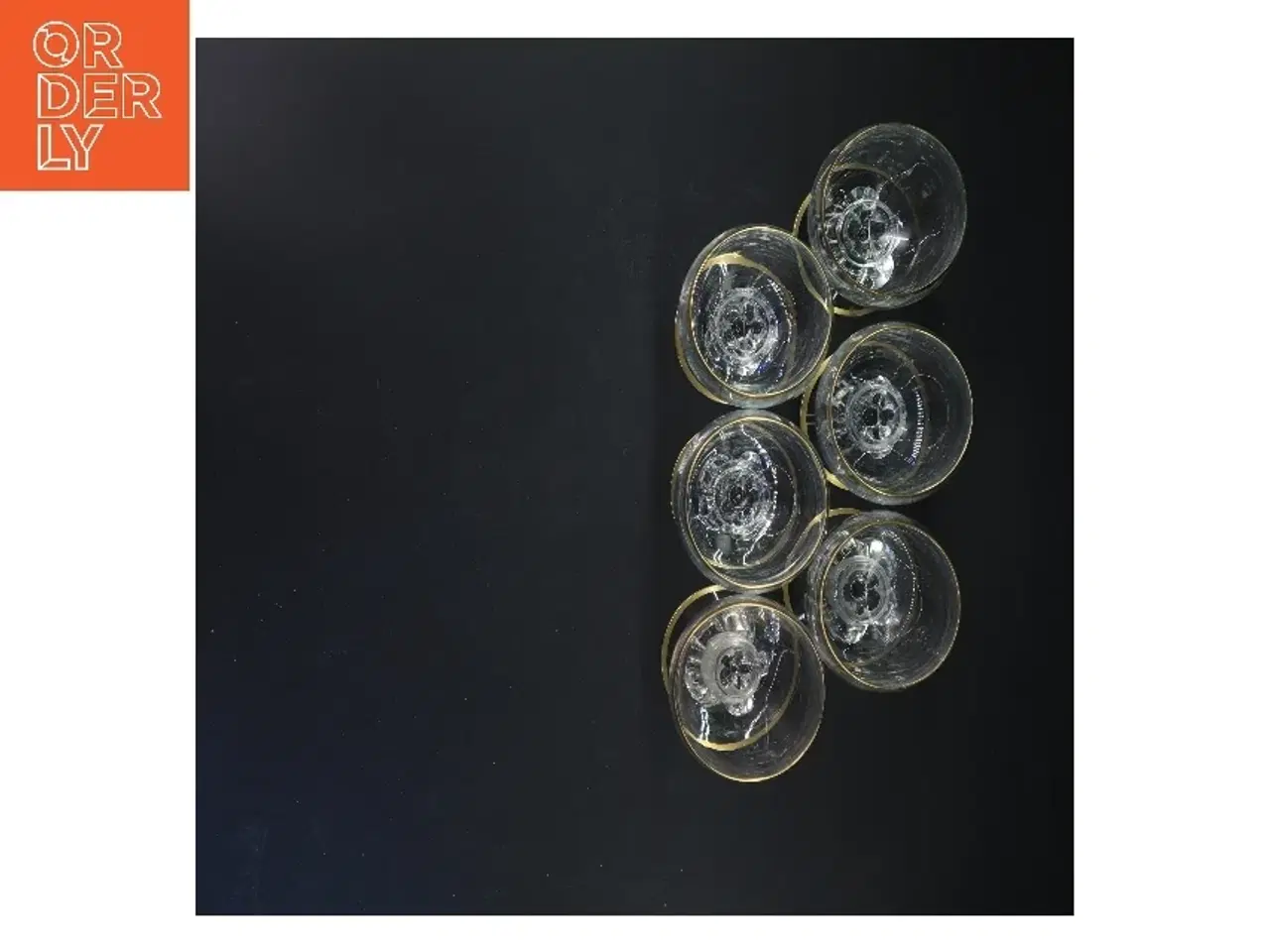 Billede 2 - Sæt med 6 glas med guldkant (str. 6 styk, 13,5 cm)