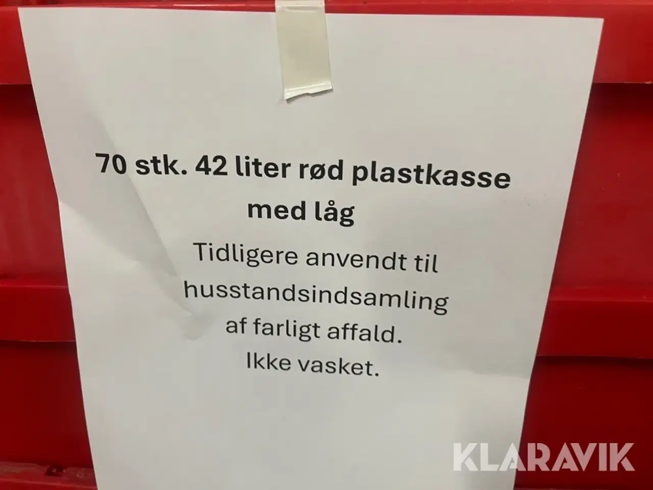 Billede 8 - Røde plastkasser Med låg 42liter 70 styk