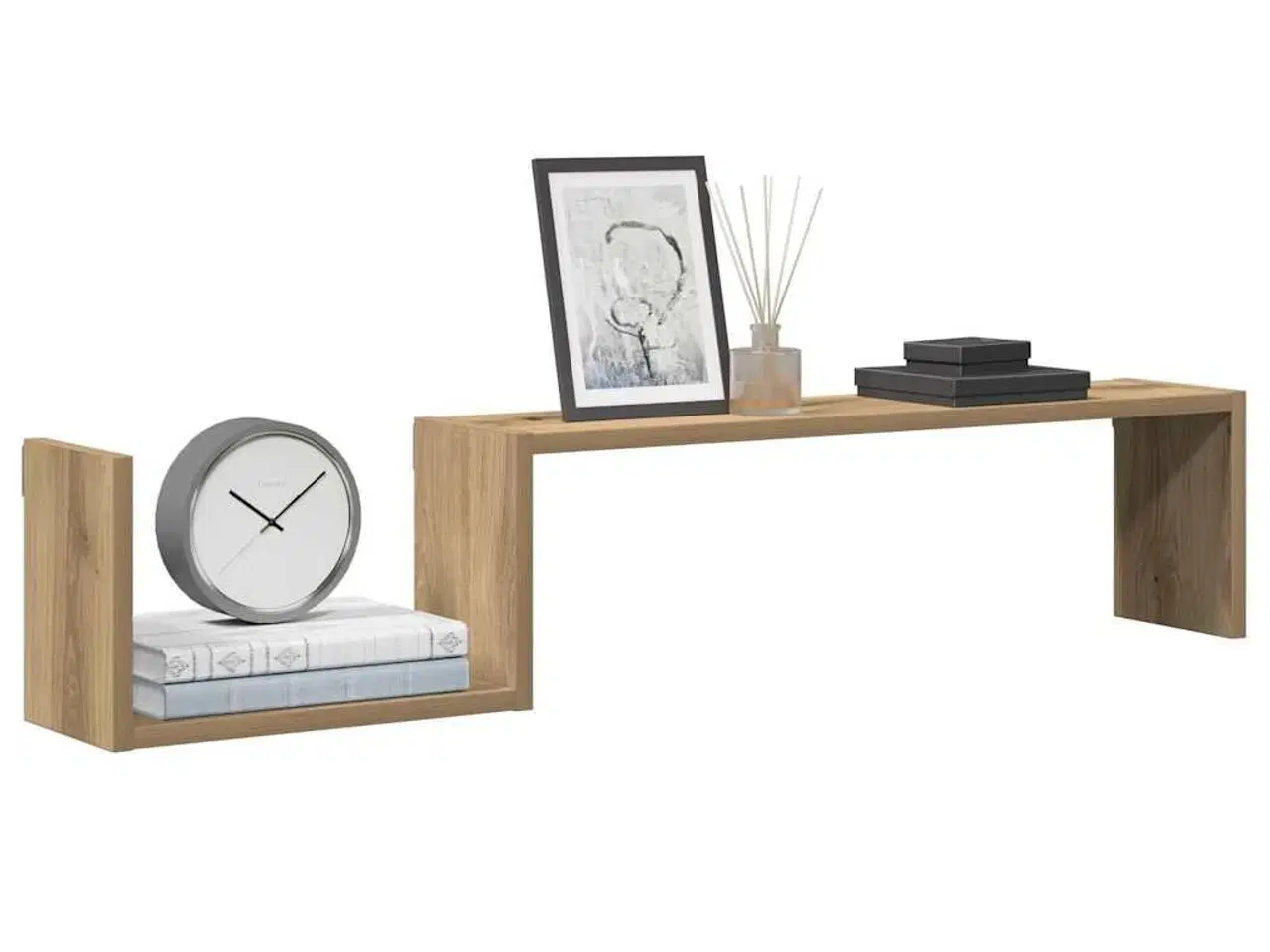 Billede 1 - Væghylder 2 stk. 100x15x20 cm konstrueret træ kunsteg