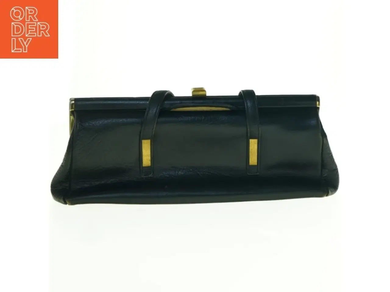 Billede 1 - Vintage sort håndtaske i læder (str. 36 x 12 cm)