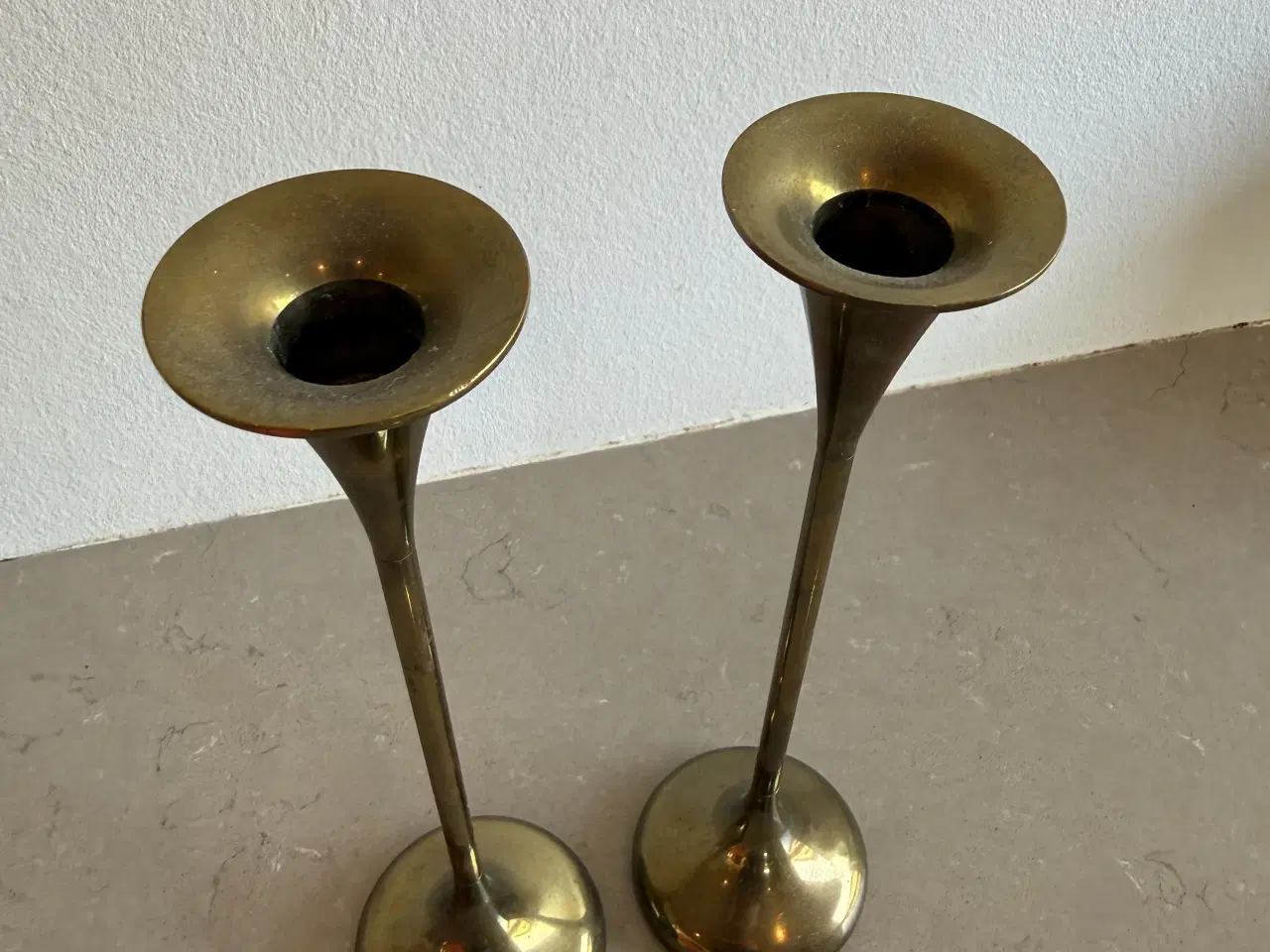 Billede 3 - Messinglysestager 2 stk, antik 