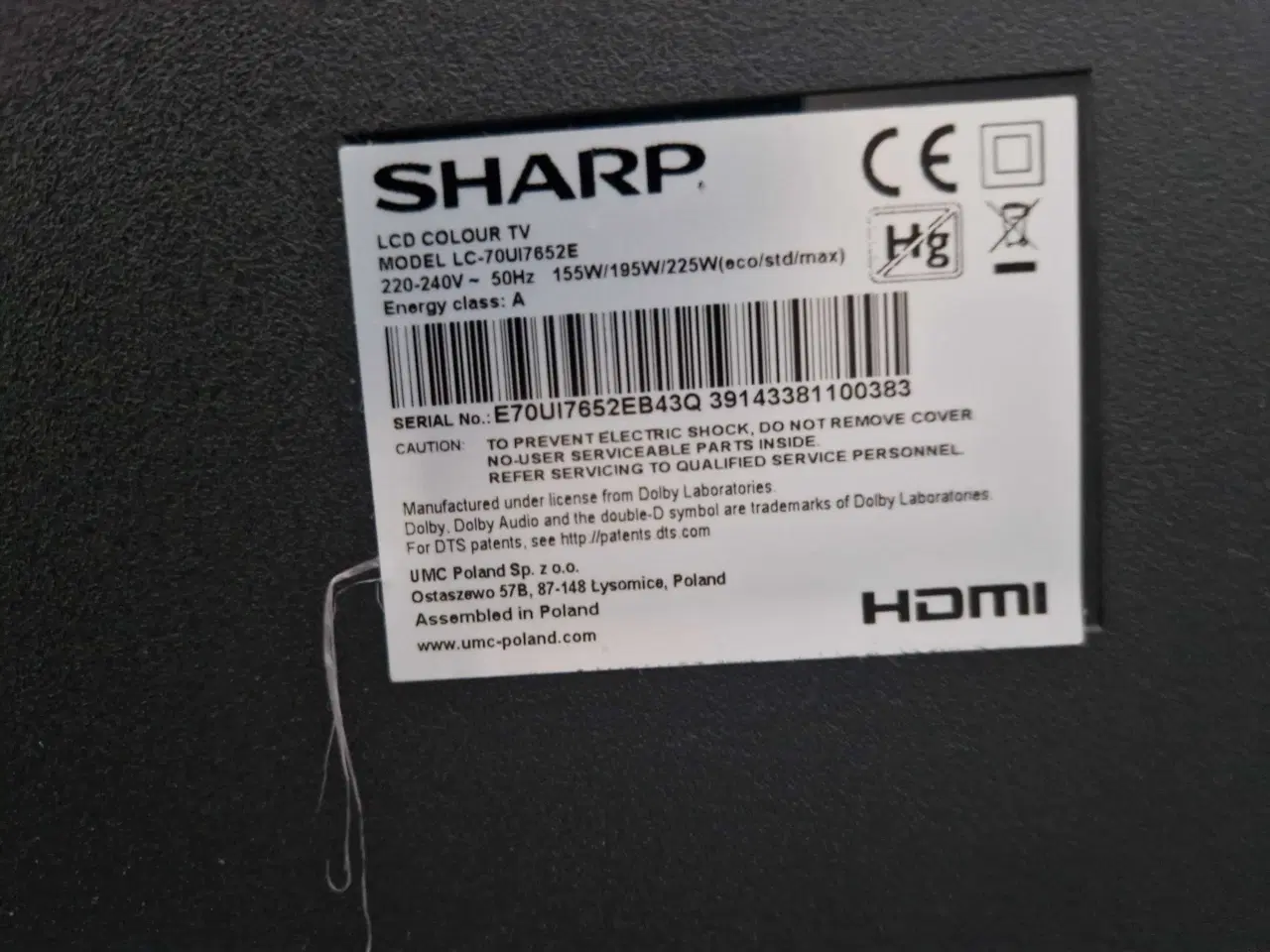 Billede 5 - 70" Sharp SmartTV med HarmanKardon lyd