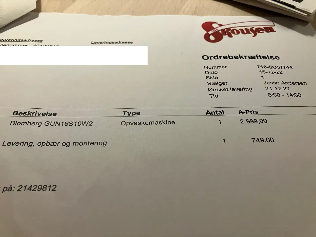 Billede 4 - Opvaskemaskine, 2 år gammel, tager ikke vand ind