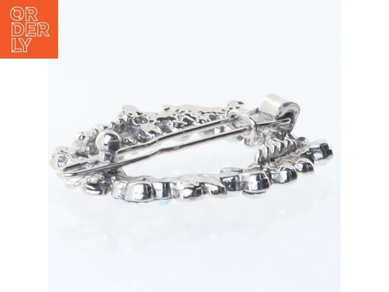 Billede 2 - Retro broche med glitrende sten (str. 3,5 cm)