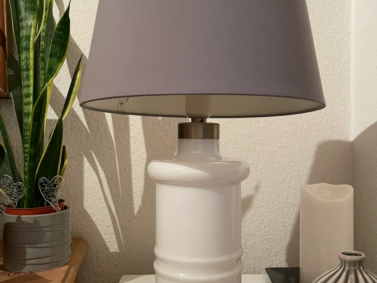 Billede 1 - Holmegaard stor apoteker lampe i hvidt porcelæn 