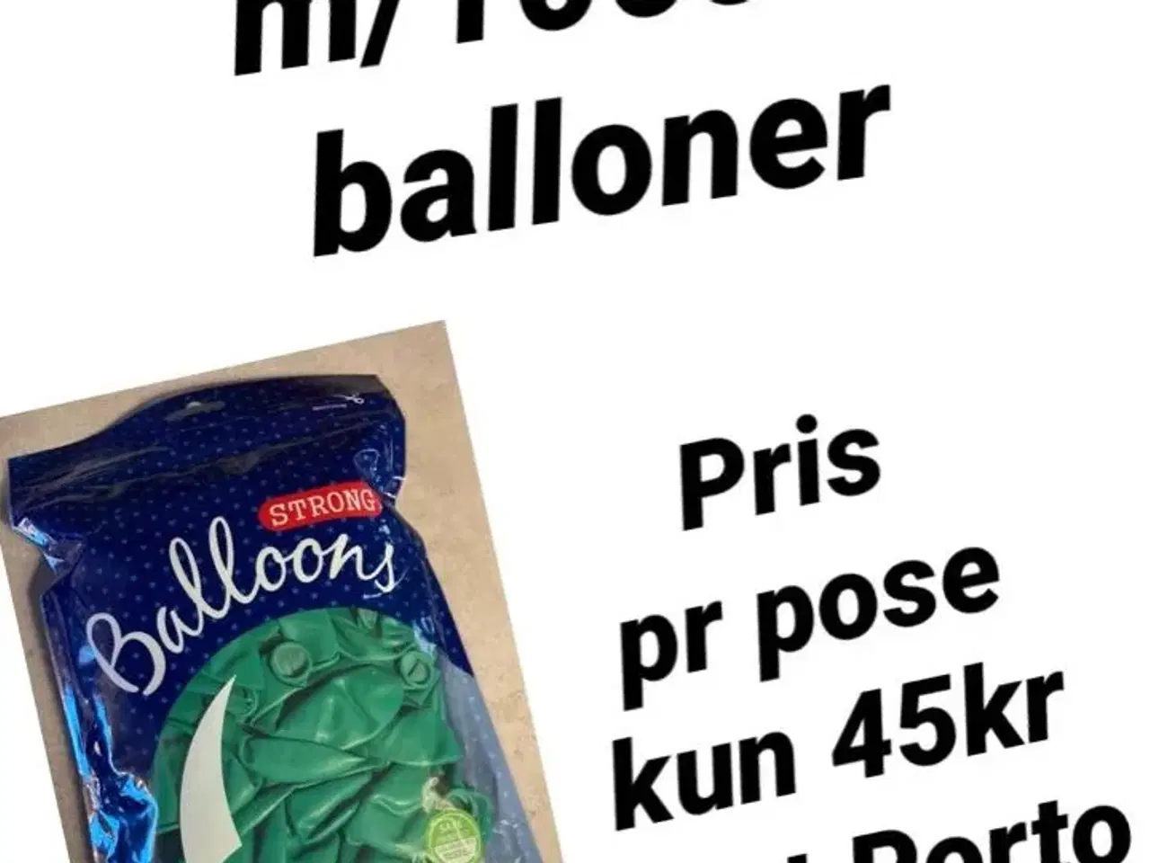 Billede 1 - 1 pose m/100stk balloner