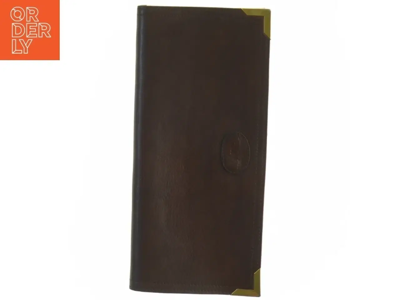 Billede 3 - Brun Vintage læder Clutch med guld detaljer (str. 27 x 13 cm)