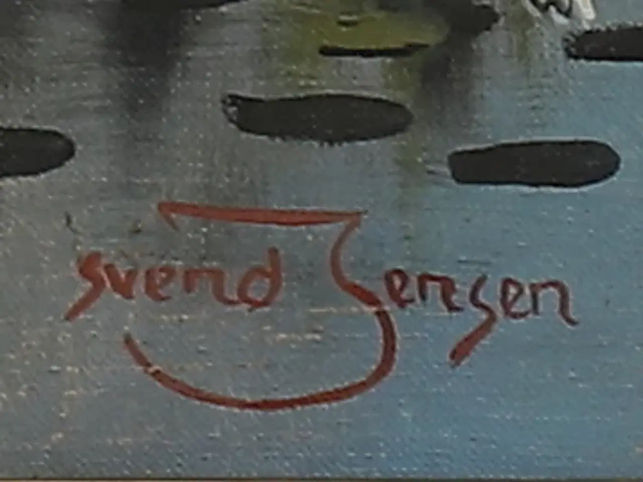 Billede 7 - SVEND JENSEN. olie på lærred, "jagthund", signeret