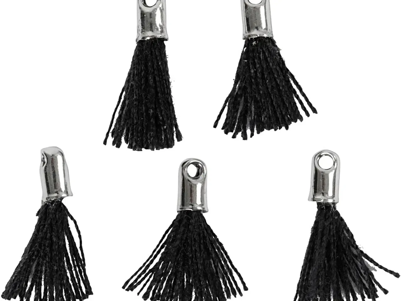 Billede 1 - Elegant Sort Vedhæng 10 mm - 5 stk. til DIY Smykker