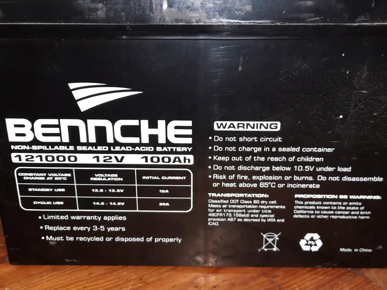 Billede 1 - Batteri 12V / 100Ah