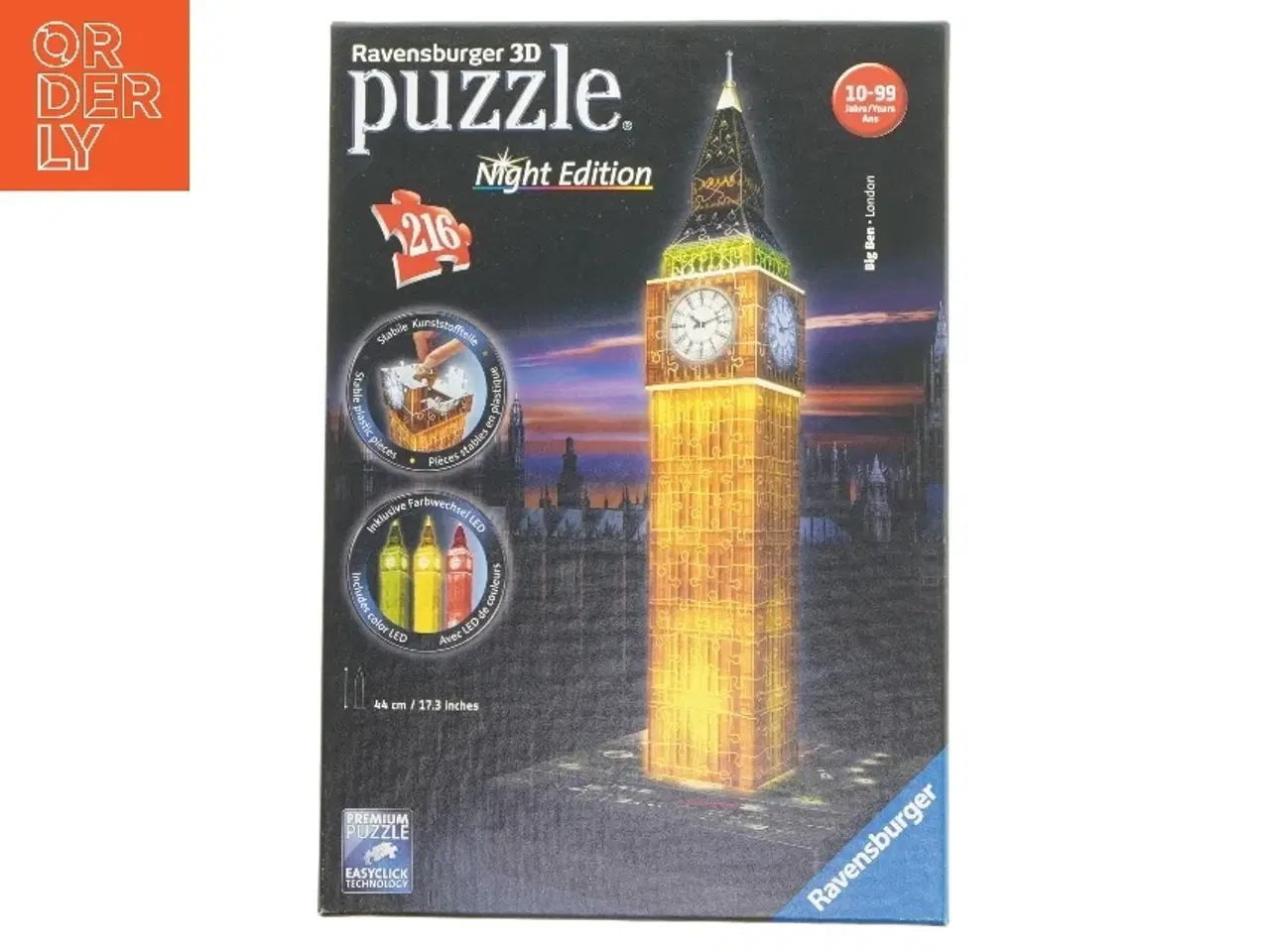Billede 1 - Ravensburger 3D Puzzle Big Ben Night Edition fra Ravensburger (str. 216 brikker 44 cm)