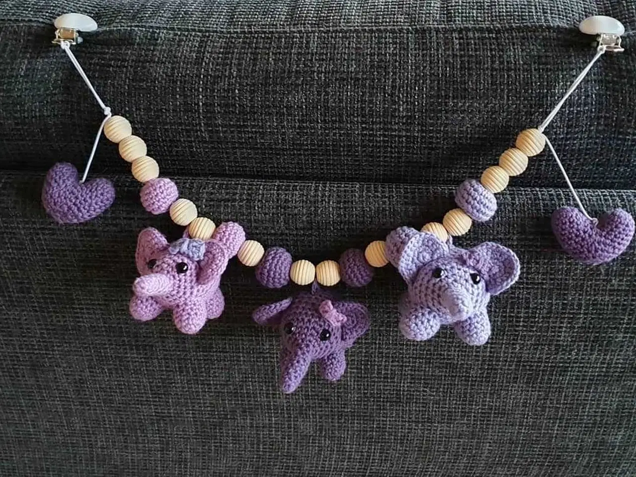 Billede 3 - Hæklede barnevognskæder