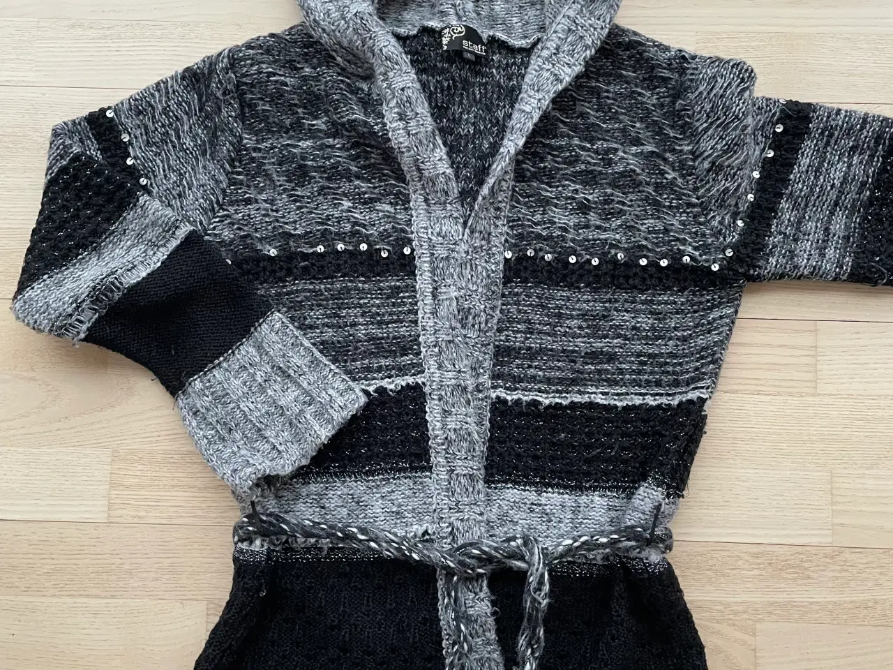 Billede 1 - Lang cardigan med bælte