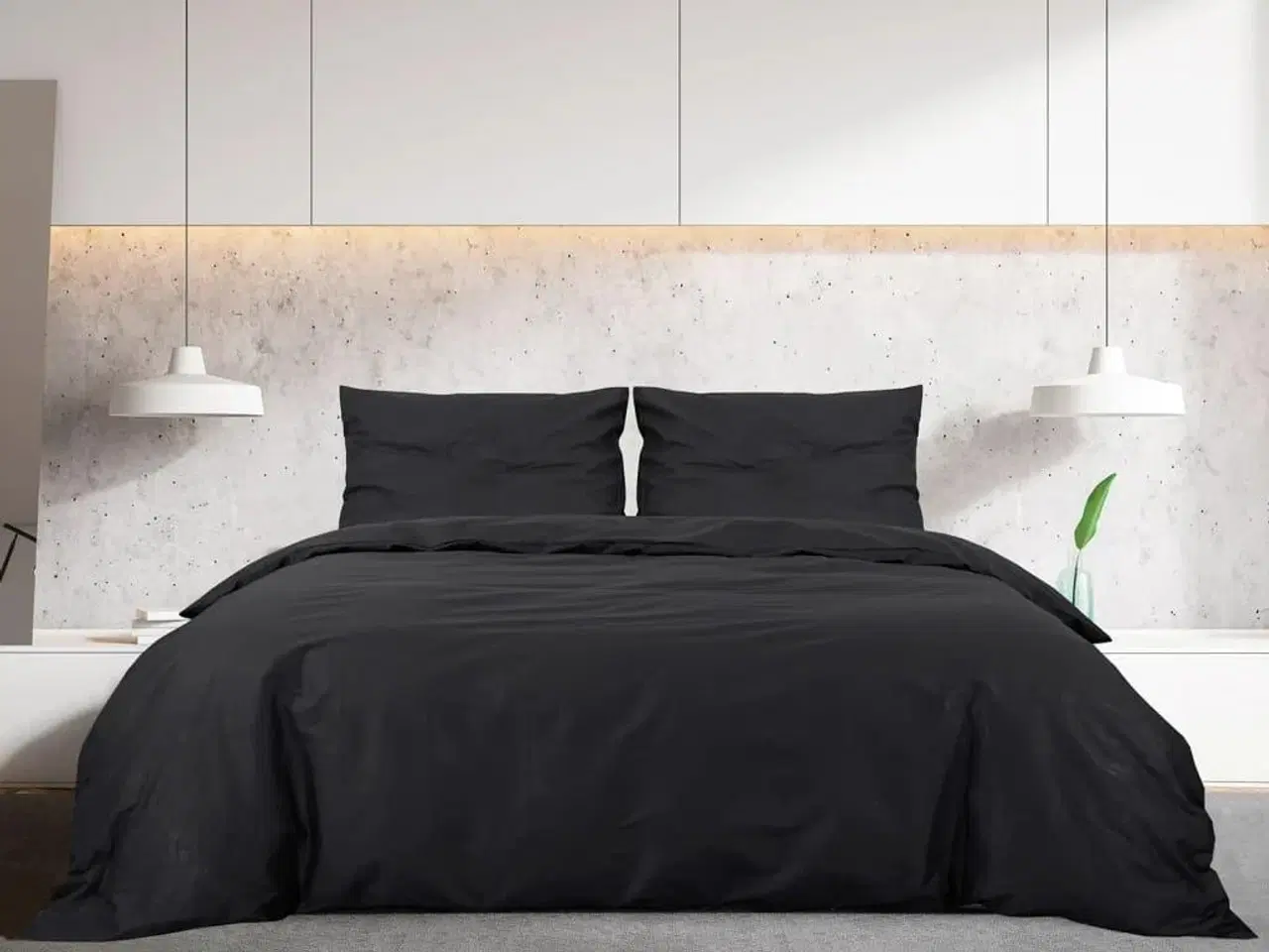 Billede 3 - Sengetøj 200x220 cm bomuld sort
