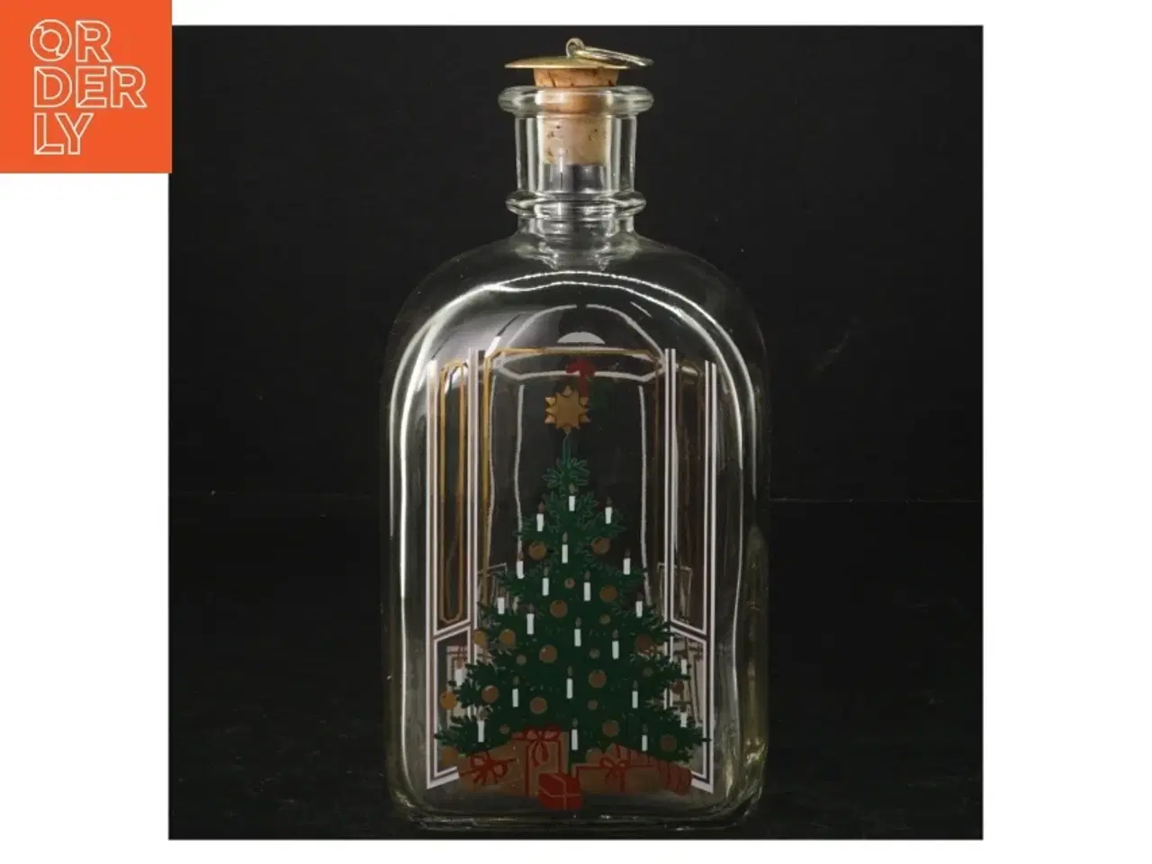 Billede 2 - Dekorativ juleflaske fra Holmegaard (str. H. 19 cm)
