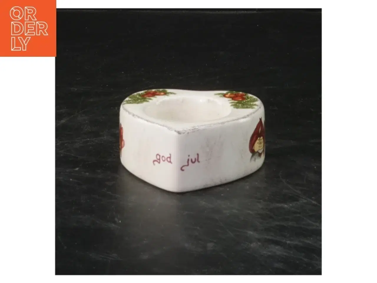 Billede 1 - Trip trap Trekantet stearinlys holder med julemotiv (str. 3x8x8 cm)