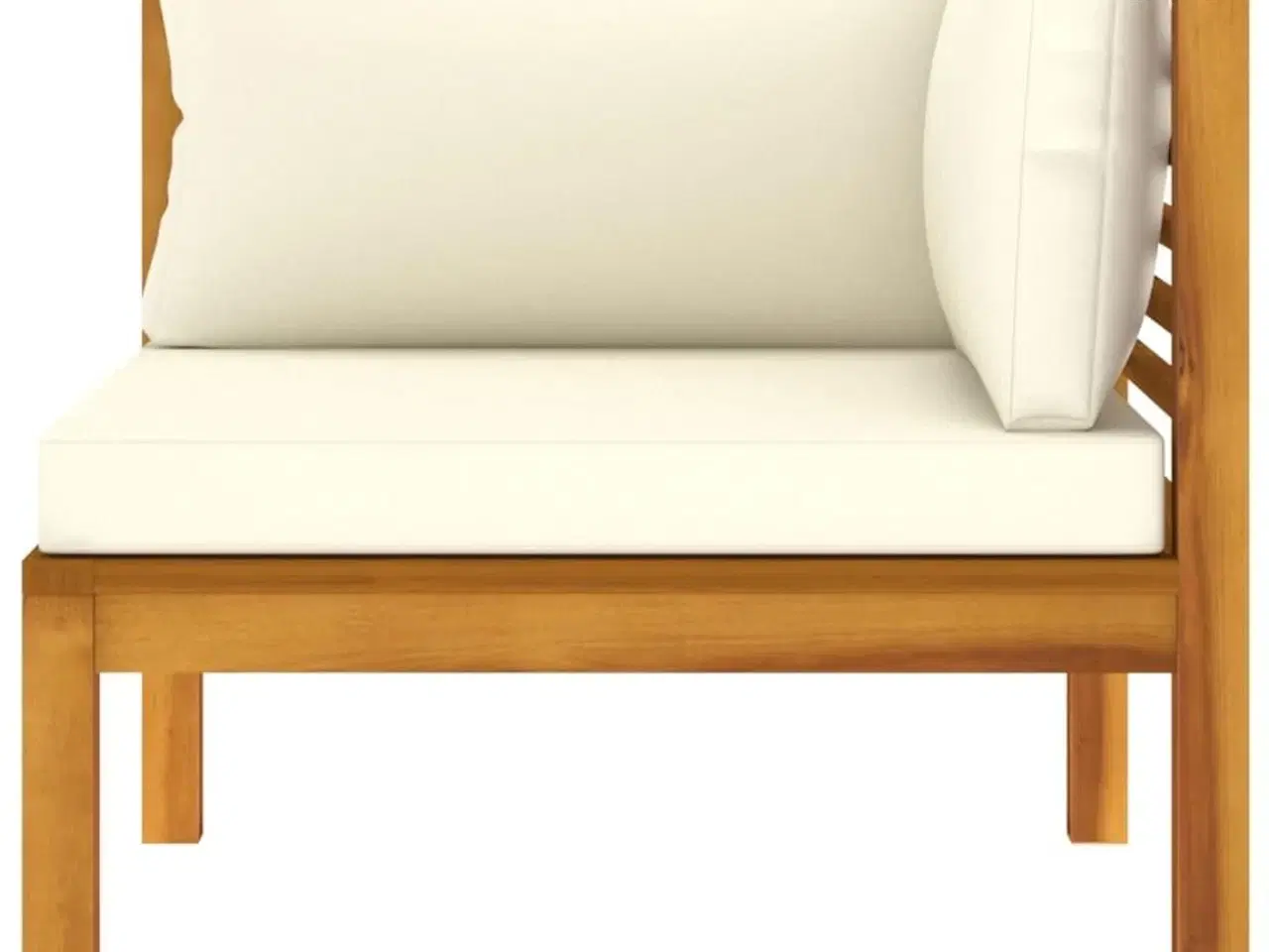 Billede 5 - 2-personers havesofa med cremefarvede hynder massivt akacietræ