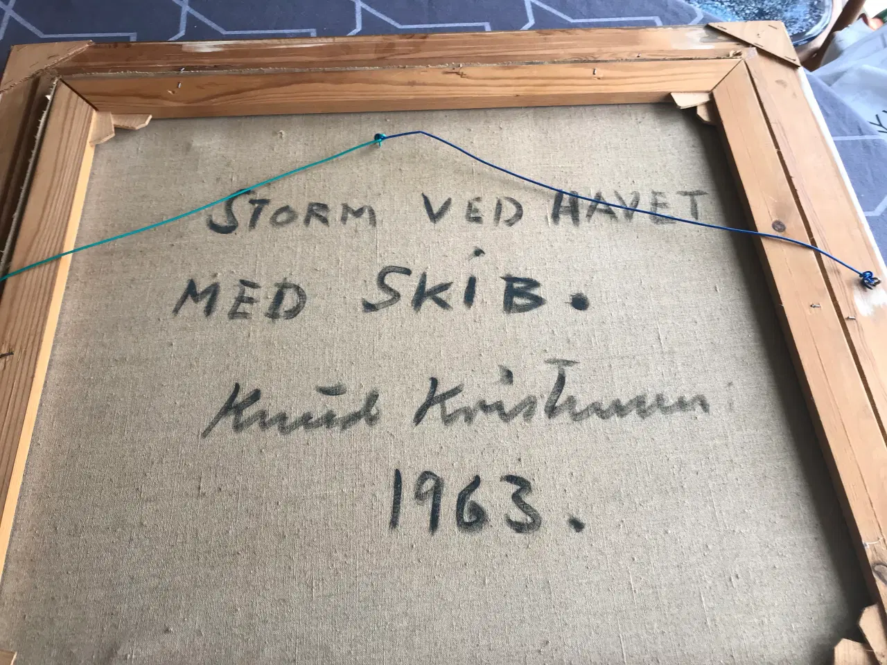 Billede 2 - "Storm ved Havet med Skib" - Knud Kristensen