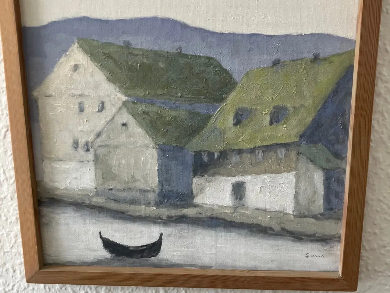 Billede 3 - Oliemaleri af Svend Aage Madsen "Torshavn"