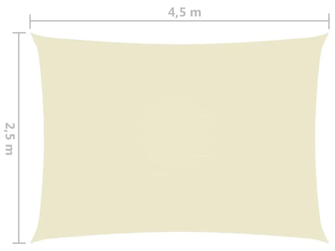 Billede 6 - Solsejl 2,5x4,5 m rektangulær oxfordstof cremefarvet