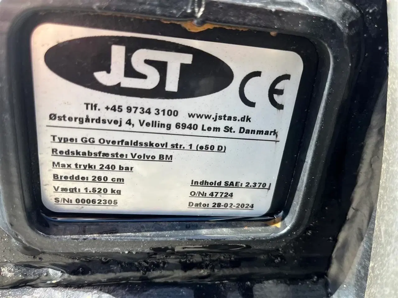 Billede 7 - JST GG 260cm overfaldsskovl med volvo bm fæste