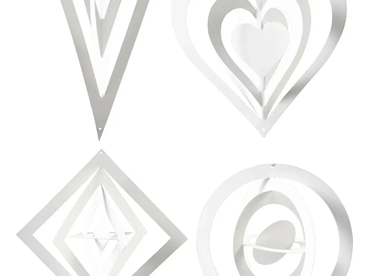 Billede 1 - 3D ophæng, H: 18+22+24 cm, B: 15+18+22 cm, 230 g, hvid, 16stk./ 1 pk.