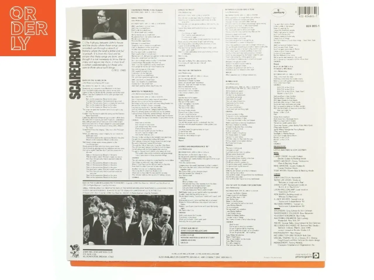 Billede 2 - John Cougar Mellencamp - Scarecrow LP
