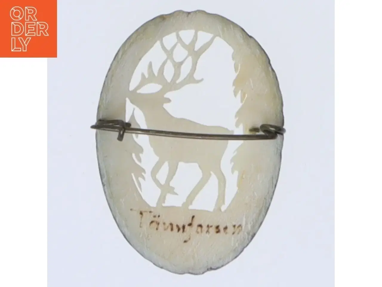 Billede 3 - Gammel broche med hjortemotiv (str. 4,5 cm)