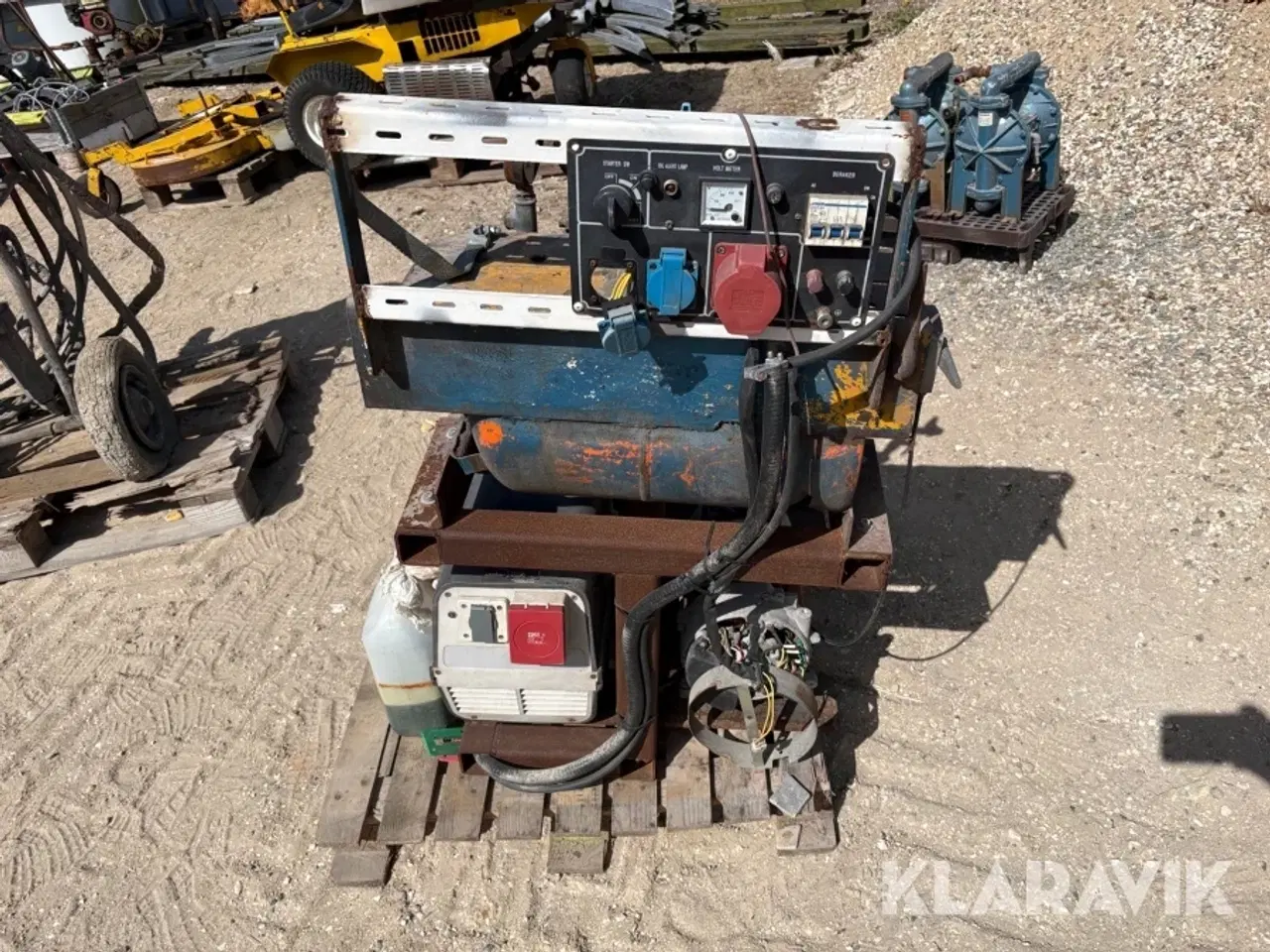 Billede 2 - Kombineret kompressor og generator på ramme hjemmebygget