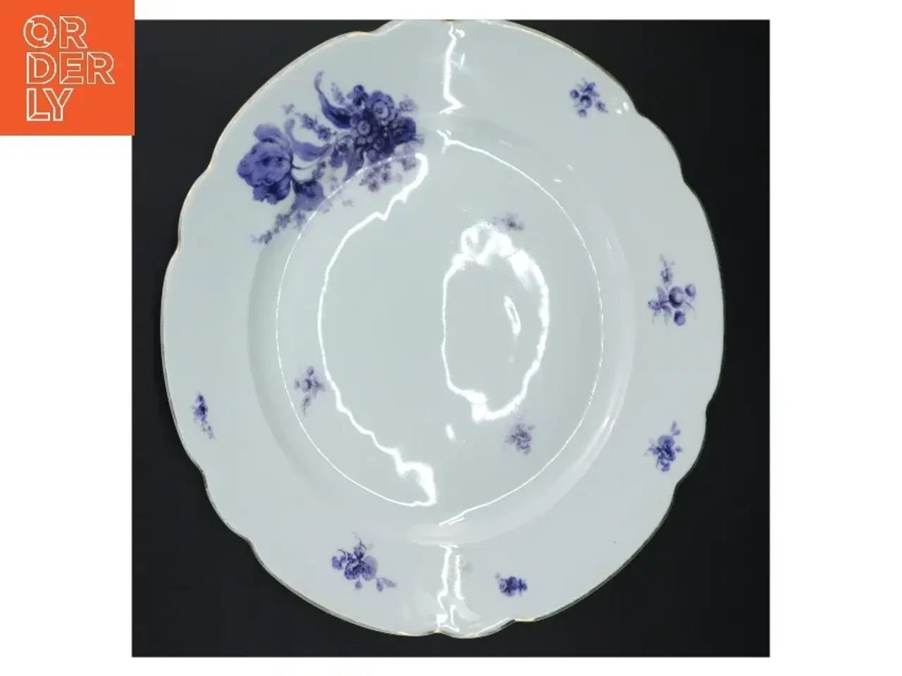 Billede 1 - Porcelænsfad med blomstermønster fra KPM (str. Ø 30 cm)