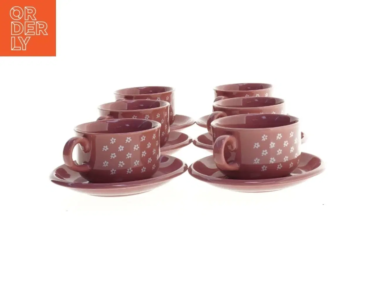 Billede 1 - Lyserøde Sdahl Forglemmigej Kaffekopper med underkopper (str. 8,5 cm)
