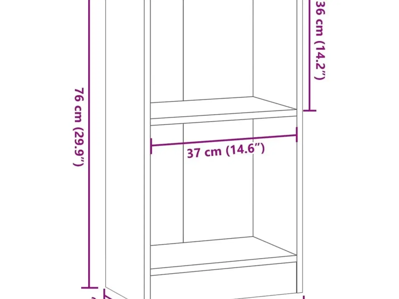 Billede 9 - Bogreol 40x24x76 cm konstrueret træ egetræsfarve
